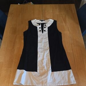 Zara Black and White Tunic Top